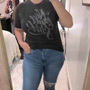 American Apparel size large grey No Bullsh** tee
